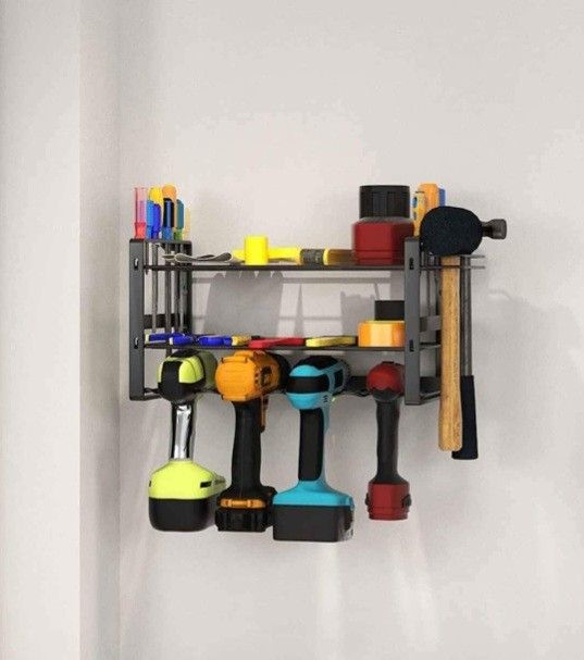 Heavy Duty Floating Tool Shelf, Power Tool Organizer Wall Mounted Garage Tool Organizers and Storage, Drill/Cordless Holder Rack, Black NEW IN BOX.
M