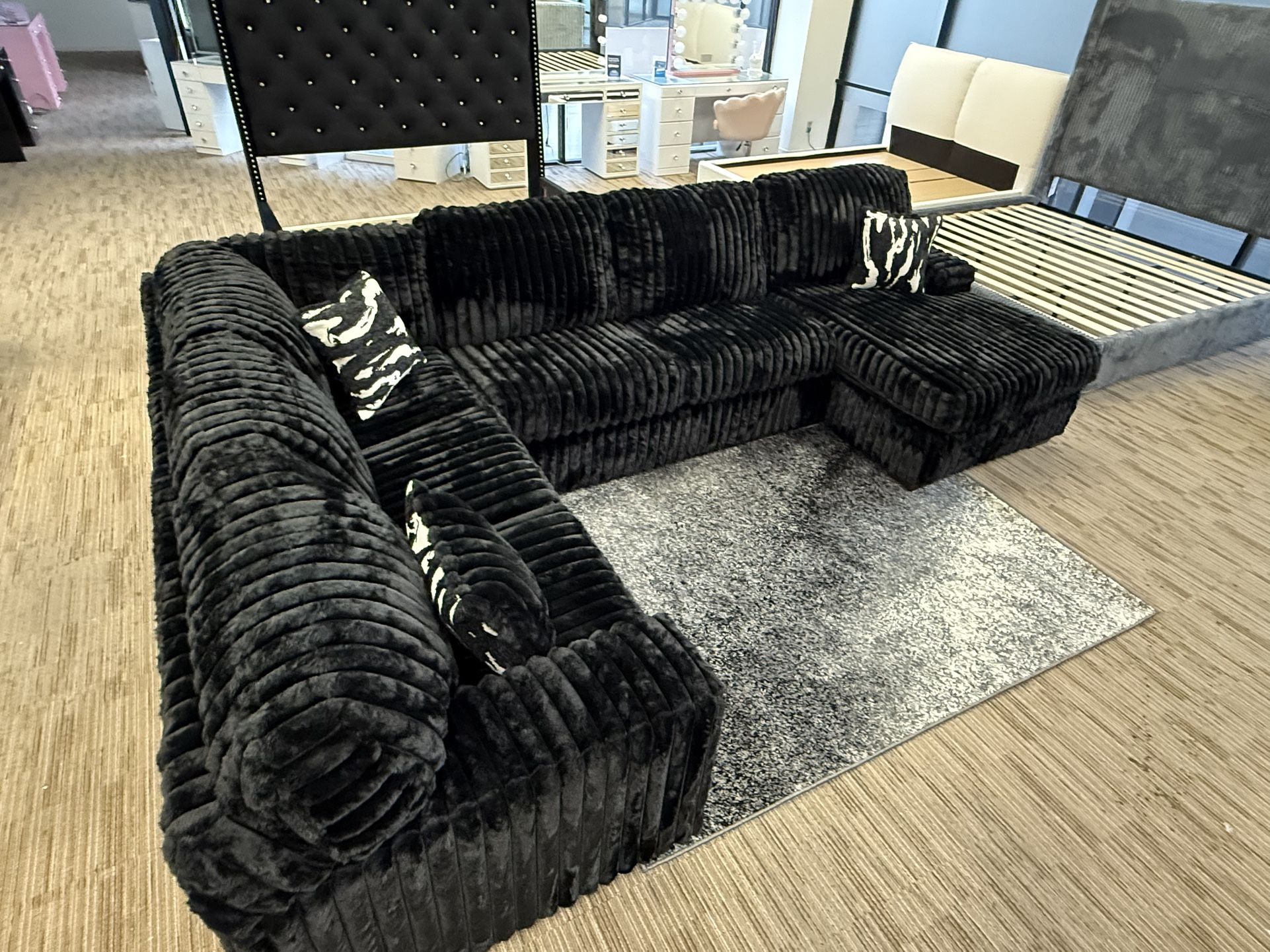 New Black Sectional