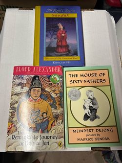 Asian themed 3 children's books bundle The Royal Diaries: Sondak The Remarkable Journey of Prince Jen The House of Sixty Fathers