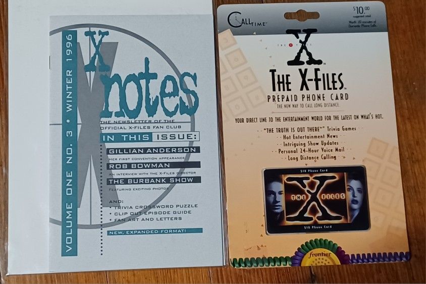 XFiles Phone Calling Card 1998 Book Volume 3 Winter 1996 2 Lot