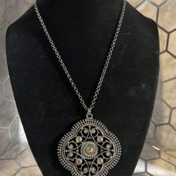 Express Charcoal Pendant Necklace 