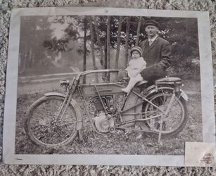 1910  vimtage photograph Harley Davidson