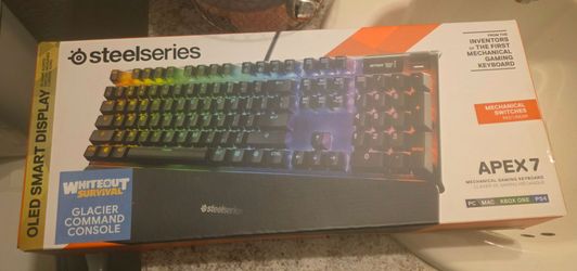 SteelSeries Apex 7 (whiteout survival edition) Gaming Keyboard with OLED Smart Display