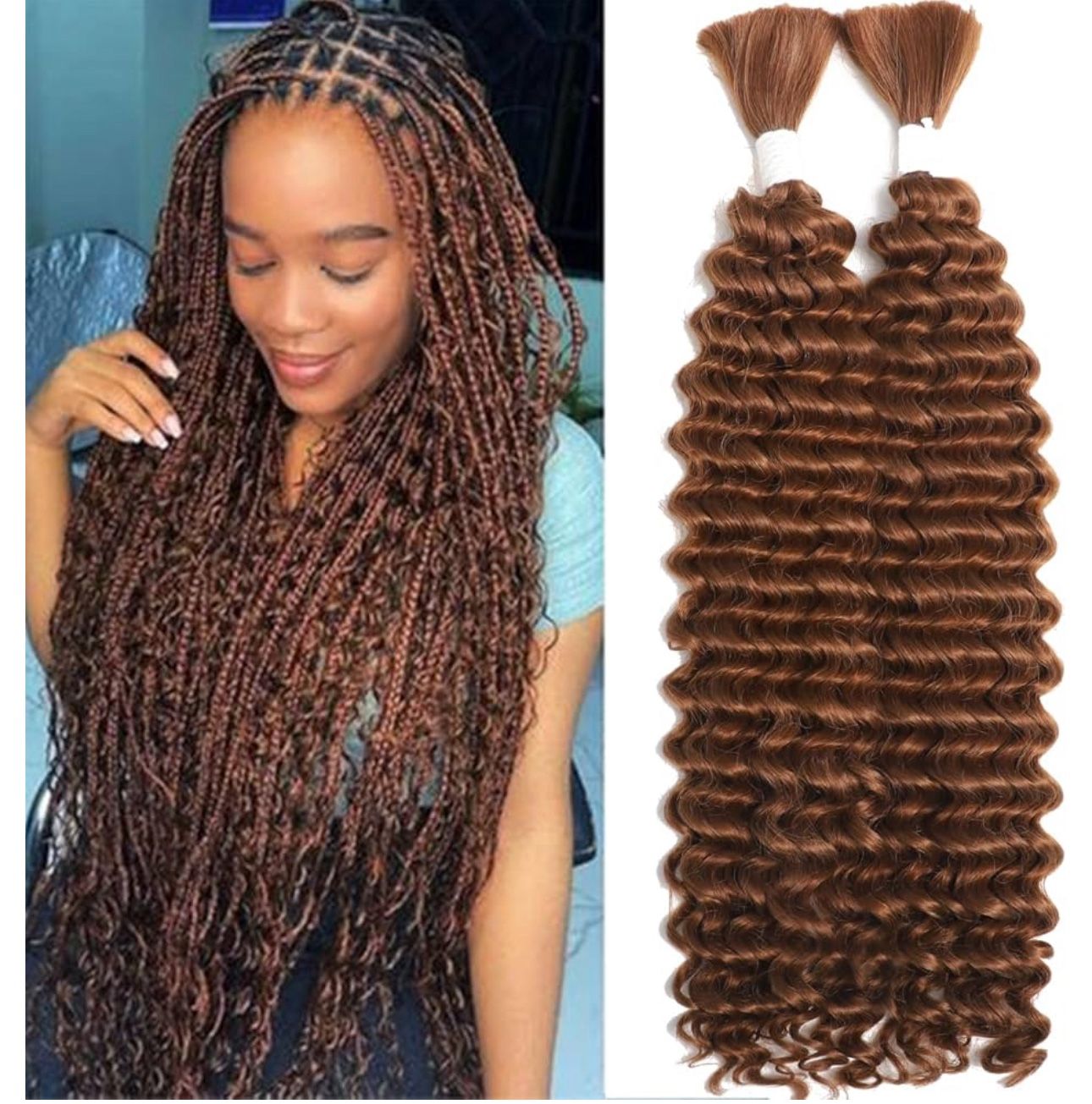 2 Bundles Human Braiding Hair Mixed