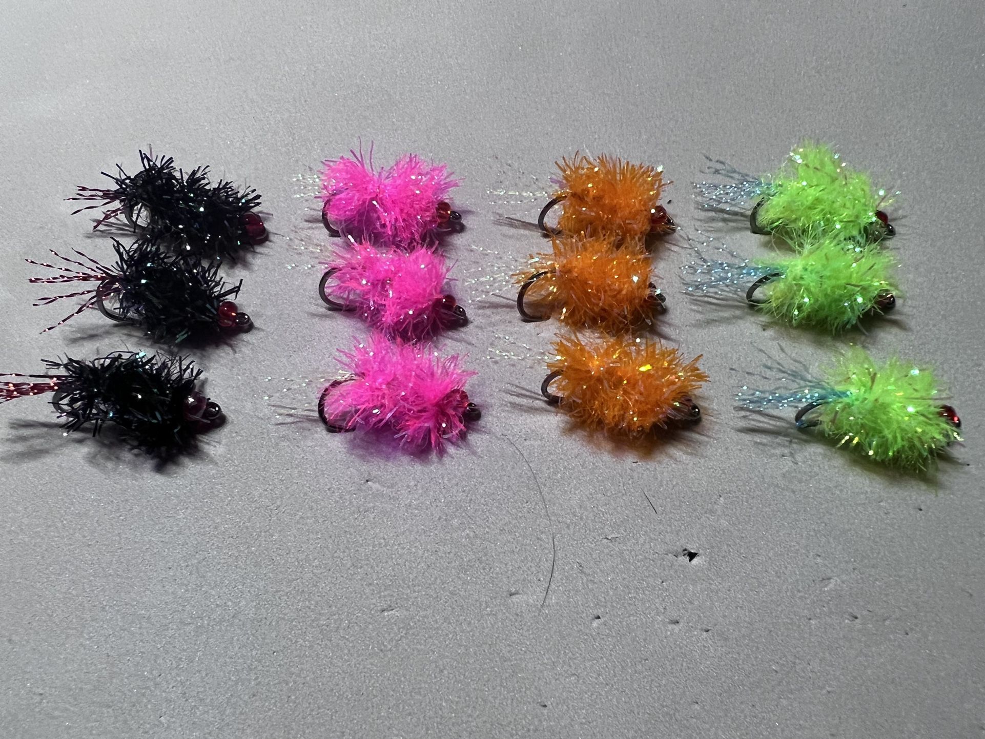 Steelhead-Salmon Flies, Size 4 BH, Egg Eztaz Wetflies Per 12