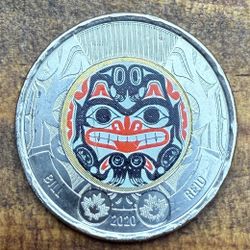 2020 Canada Colored Grizzly Bear $2 Toonie