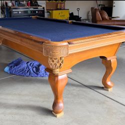 Beautiful Olhausen Pool Table 8’ (Free Delivery & Pro Setup) New Felt Any Color + All Accessories 