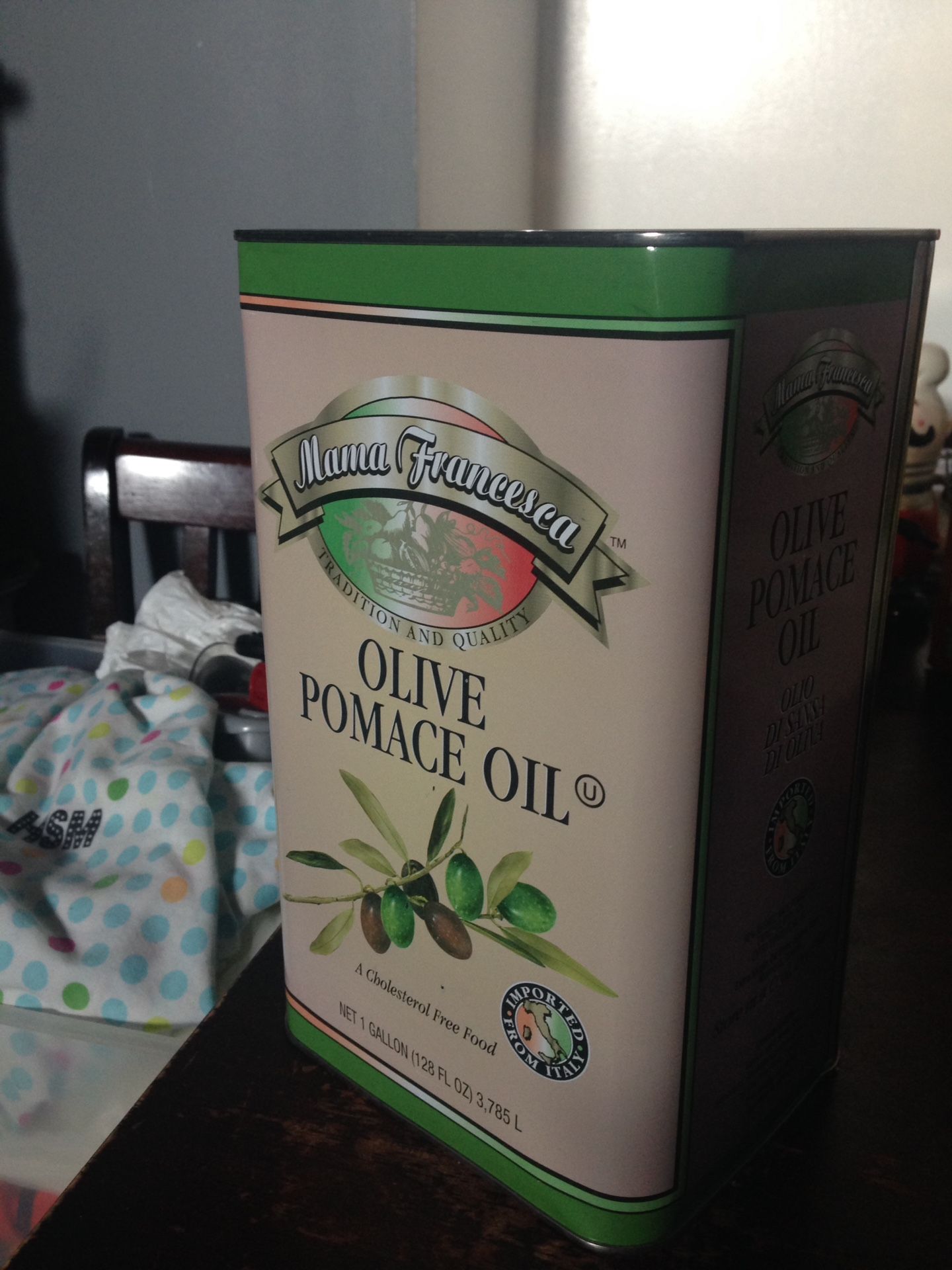 Mamá Francesca Olive pomace oil imported from itali Net 1 GALLON (128 FL oz) 3.785 L