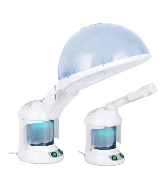 ZENY 2 in 1 Mini Ozone Facial Steamer and Hair Steamer Desktop Face Steamer Warm Mist Humidifier Moisturizing Face Home Spa Steamer