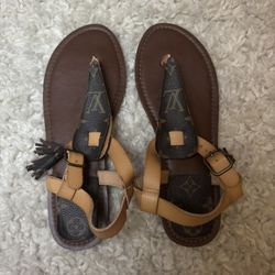 Sandals Made with Repurposed Authentic Louis Vuitton   size 7.5