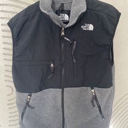 Men’s The North Face Fleece Vest Grey & Black Size Small