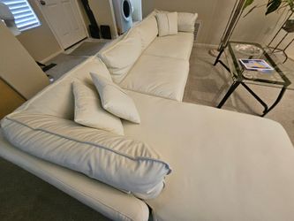 White soft Leather sofa like new