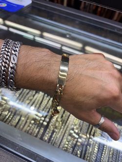 14k solid gold Figaro ID bracelet 34.3g