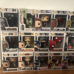 star wars and marvel funko pop lot