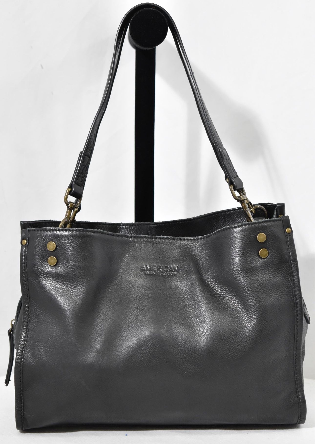 American Leather- The Lenox, Genuine Leather Purse- Black