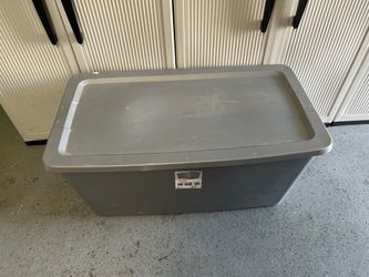 Gray large Sterilite tote bin storage container 40" L× 22⅛" W × 18⅛" H 50 Gal 189 L