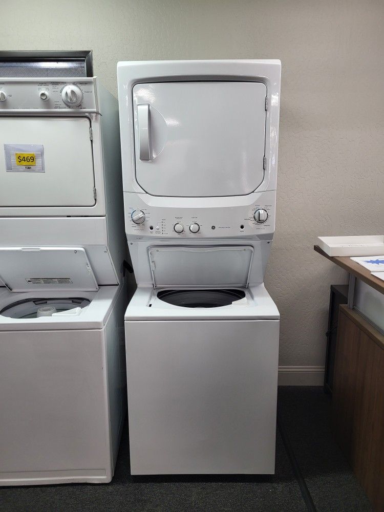 🇺🇸July 4th Sale! 2023 Like New GE Full-size Washer&Dryer Electric Stack-Warranty Included