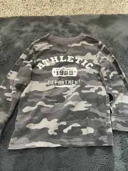 Grey and white camo long sleeve sweater