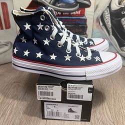 Converse Chuck Taylor All Star HI Celestial Stars USA Flag Navy Women 6, 6.5,8.5