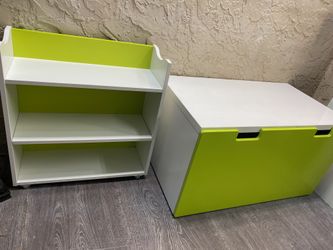 Kids Green and White Bookshelf and Toy Box Set - Local Delivery Available for a Fee - See My Items😎