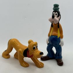 Vintage Disney Goofy and Pluto! Hand Painted Ceramic,  Made in Japan