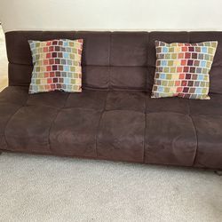 Futon Sofa Bed Chocolate Brown  Comfortable 
