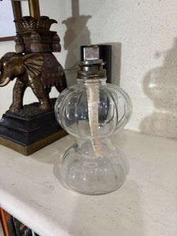 Vintage possible antiue Glass Oil Lamp Base with Burner