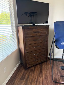 Dark brown wooden dresser