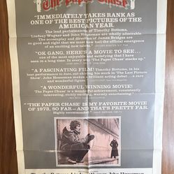 Original 1973 "The Paper Chase" Movie Poster (27x41) – Review Style  - Authentic theatrical release poster (NOT a reprint) - Year: 1973 - Size: 27x41 