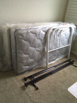 Sealy Eastgate Firm Innerspring Twin Mattress with Box Spring and White Frame for Sale in Livermore CA OfferUp