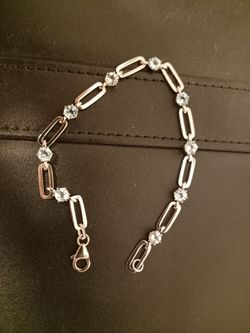 Blue topaz and silver bracelet.
