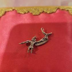 Native American Kachina Dancer with Eagle Rare  Sterling Silver 30mm Charm Pendant F12