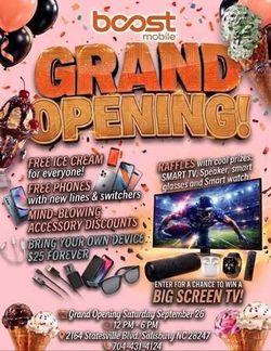 9/26:Grand Opening on Saturday, Sept26 (12-6pm)@2164 Statesville Blvd ((Salisbury))