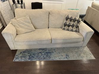 Natural/Cream-tone Chenille Upholstery Sofa/ Couch