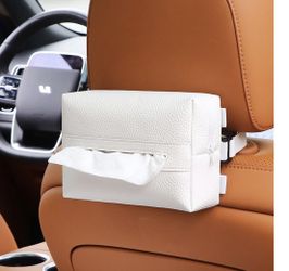 Rectangular PU Leather Tissue Box Cover for Car and Home Use, Car Tissue Box Holder