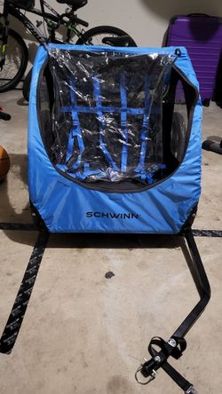 Schwinn Shuttle Foldable Bike Trailer Blue Black 2 Seats for