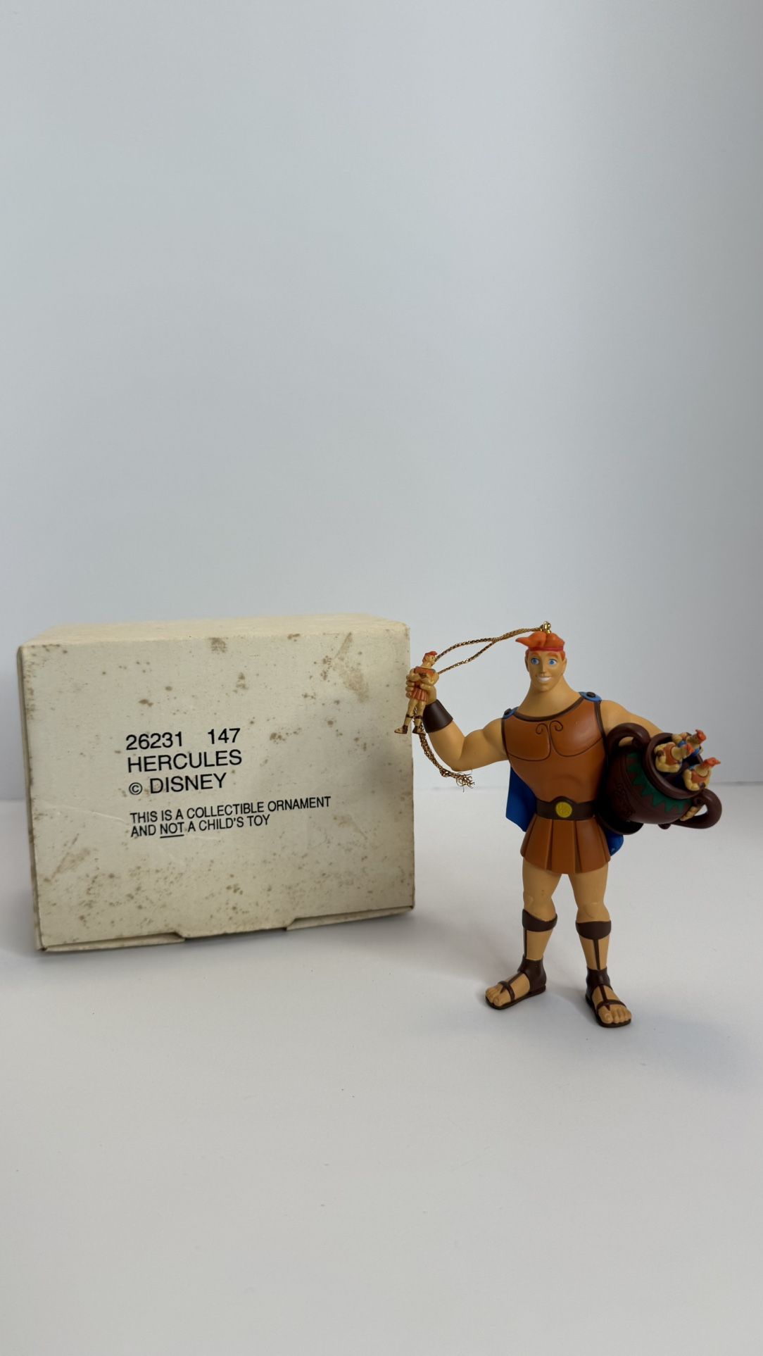 Disney Hercules Christmas Ornament with Box – Rare Vintage Collectible
