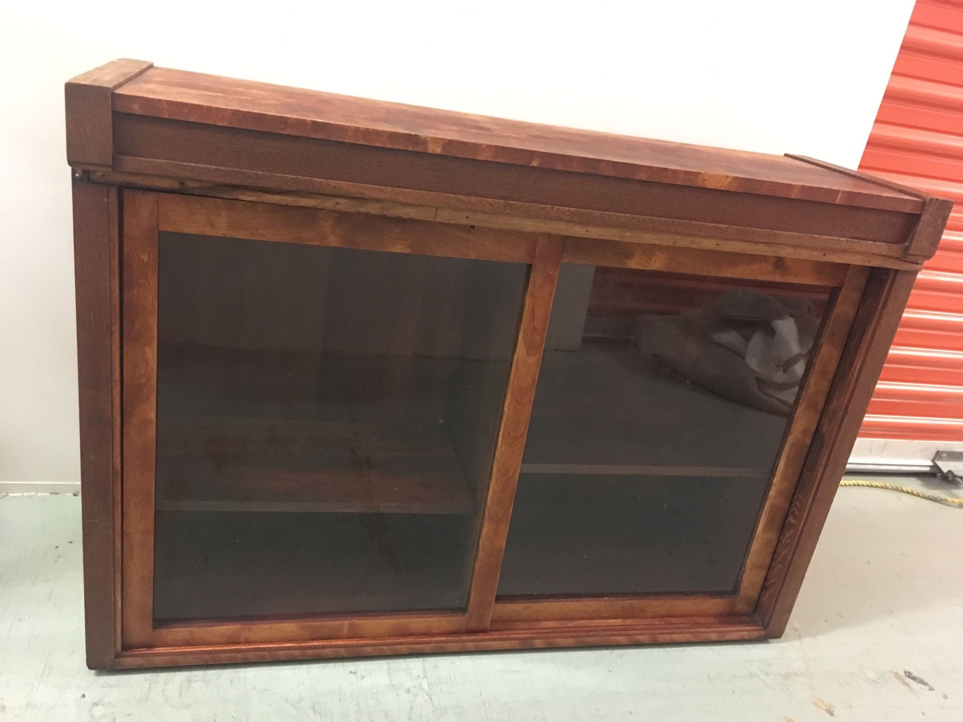 Antique glass cabinet / display shelf