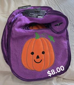 Halloween PUMPKIN baby Bibs