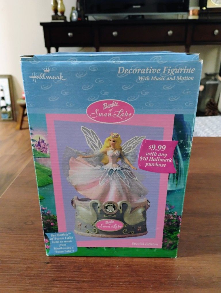 Vntg 2003 Hallmark Mattel Barbie of Swan Lake Figurine Music Box -with Box. Never Used. Still Ín Plastic