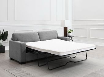 Gray Fabric Sleeper Sofa with Pull-Out Mattress- finance available