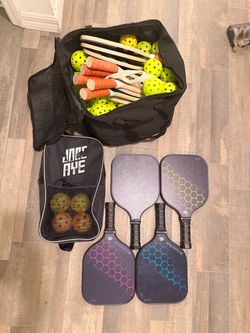 Pickleball rackets, balls, and accessories