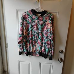 Avon Vintage Floral XL Fleece Jacket 