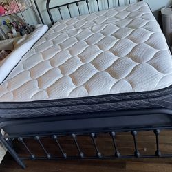 Iron Rod bed frame and mattress