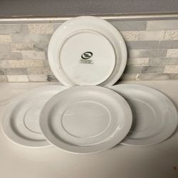 Set Of 4 Desert Ceramic Plates Microwave Dishwasher Safe
