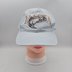 Alaska Rugged Wear AlaskaEmbroideredFishLight Blue Adjustable StrapbackHat.    11