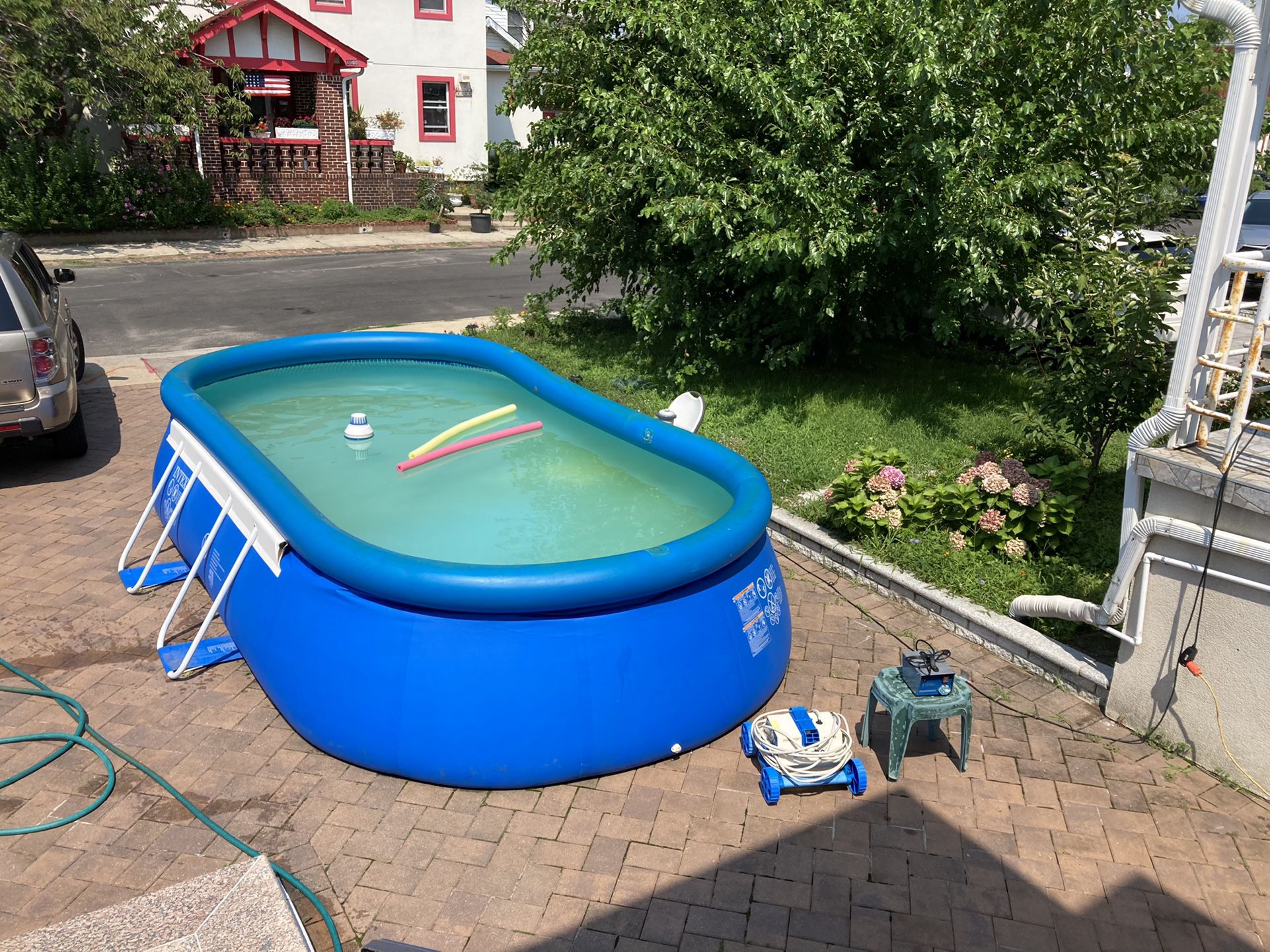 Pool 10x18x45inch,Robot Cleaner,Pump and Filter