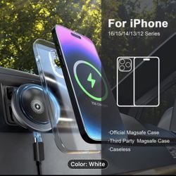 Magnetic Wireless Charger Car Phone Mount, Capable of 15W Fast Charging, Compatible with Various Air Vents, Designed for Iphone 17/17 Air 16/16 Pro/16