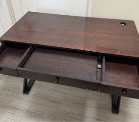 brown desk