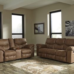 Boxberg Bark Reclining Living Room Set(SOFA and LOVESEAT